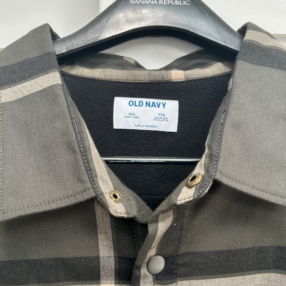 Old Navy Mens Cozy Fleece Lined Snap Shaket Shirt - Size XXL - Picture 4 of 7